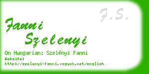 fanni szelenyi business card