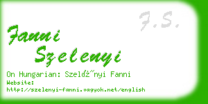 fanni szelenyi business card